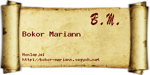 Bokor Mariann névjegykártya